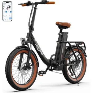 ONESPORT OT16 - Vélo Électrique Pliable - Roues 20" - Moteur 250W - Batterie 48V 17Ah - Amortisseur - Friens à disque - Noir