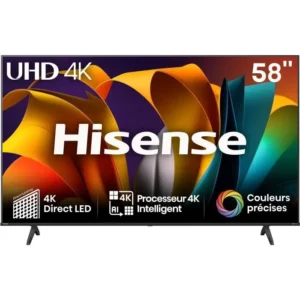 TV LED HISENSE 58A6N – 58″ (146 cm) – 4K UHD – Dolby Vision – Smart TV – 3xHDMI