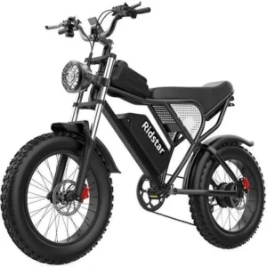 velo electrique Ridstar Q20 Autonomie 120km Moteur 750W tout suspendu Shimano 7 vitesses VTT fat bike Batterie 48V17.4Ah Noir