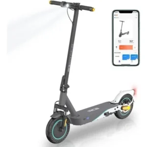 Trottinette électrique RCB R19 Adulte Pliable 10″ avec APP, Moteur 400W, Mode 3 Vitesses,Portée max 35KM,Batterie 36V 10.4 Ah