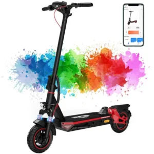 Trottinette électrique adulte pliable – RCB TECH – Batterie 48V, 16.8 Ah – Pneus 10″ – APP – 800W – R10S Rouge