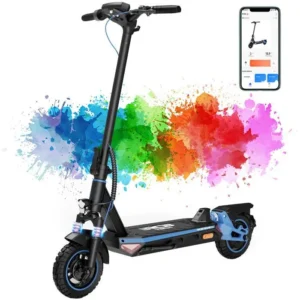 Trottinette électrique adulte pliable – RCB TECH – Batterie 48V, 16.8 Ah – Pneus 10″ – APP – 800W – R10S Bleu