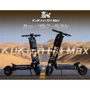 Trottinette électrique pliable – KuKirin G4 Max – Double moteur 3200W – Batterie amovible 60V 35.2AH – Autonomie maximale 95KM