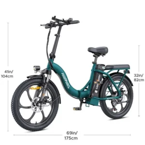 Vélo électrique Pliable Hillmiles MilePort 1 – Autonomie 60km – Moteur 250W – Batterie 36V13Ah – Pneus 20 pouces – VTC Bike – Vert