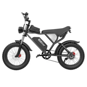 velo electrique Ridstar Q20 Autonomie 120km Moteur 750W tout suspendu Shimano 7 vitesses VTT fat bike Batterie 48V17.4Ah Noir